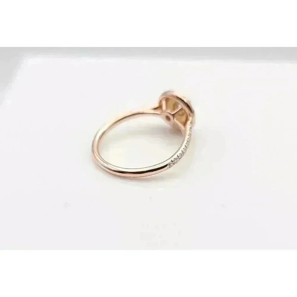 Tiffany & Co 18kt Rose Gold Soleste Diamond Halo Engagement Ring Size 4.5